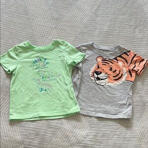 Cat & Jack and Carter’s 18months Dinosaur and Tiger Graphic T-Shirts bundle